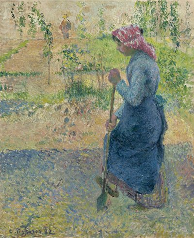Bäuerliches Mädchen bei der Arbeit, 1882 von Camille Jacob Pissarro