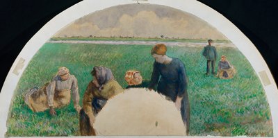 Bauern sammeln Gras, 1885 von Camille Jacob Pissarro