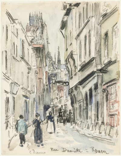 Rue Damiette, Rouen, c. 1884 von Camille Jacob Pissarro