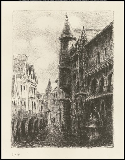 Rue Saint-Romain, Rouen, 1. Platte, 1896 von Camille Jacob Pissarro