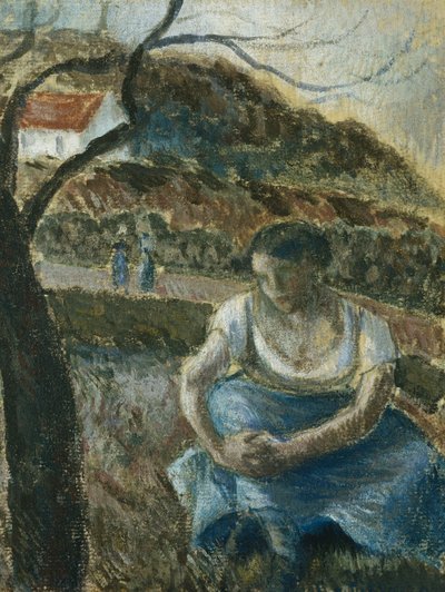 Sitzende Bäuerin; Paysanne Assise, ca. 1880 von Camille Jacob Pissarro