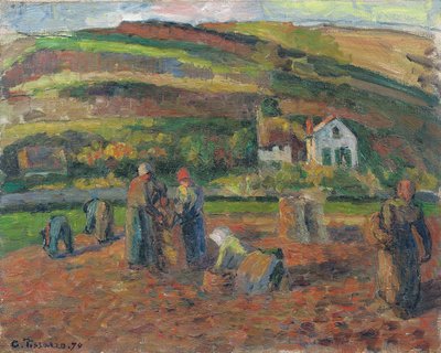 Die Kartoffelernte, Pontoise, 1874 von Camille Jacob Pissarro