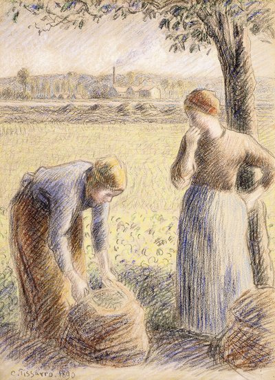 Die Pflücker; La Cueillette, 1890 von Camille Jacob Pissarro