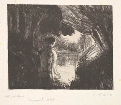 Badende, Abend, 1897 von Camille Jacob Pissarro