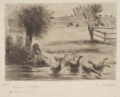 Gänsemädchen, 1888 von Camille Jacob Pissarro