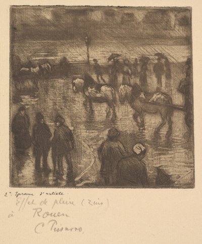 Eindrücke des Regens, Rouen von Camille Jacob Pissarro