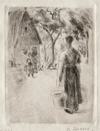 Bäuerin mit Eimern von Camille Pissarro