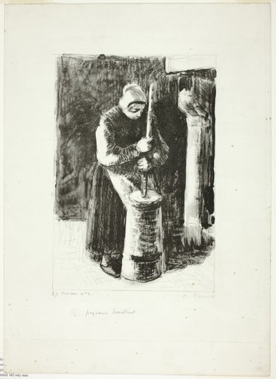 Bäuerin beim Buttern von Camille Pissarro