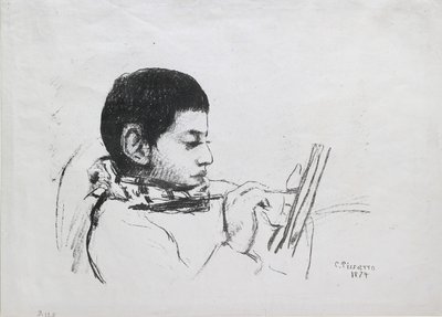 Porträt von Lucien Pissarro, 1874 von Camille Pissarro