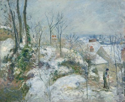 Kaninchenbau in Pontoise, Schnee von Camille Pissarro