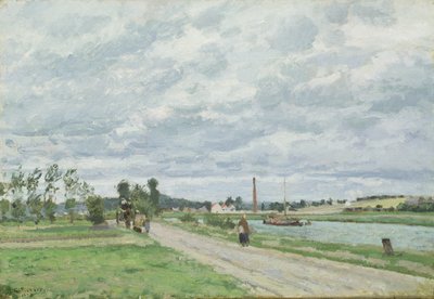 Die Ufer der Oise bei Pontoise von Camille Pissarro
