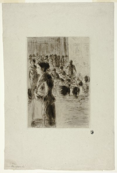 Das Dienstmädchen beim Einkaufen von Camille Pissarro
