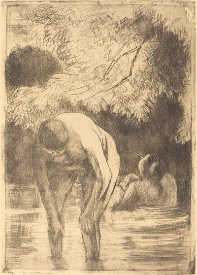 Zwei Frauen baden, 1895 von Camille Pissarro