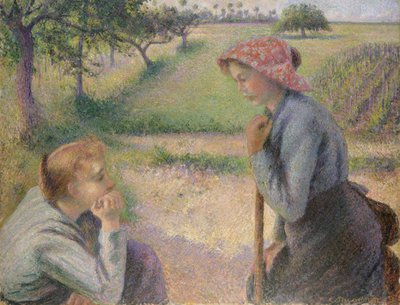 Zwei junge Bäuerinnen von Camille Jacob Pissarro