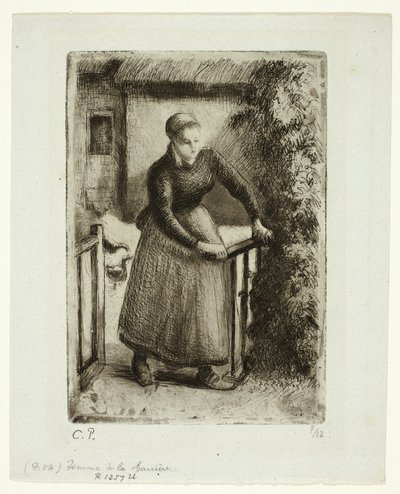 Frau am Tor von Camille Pissarro