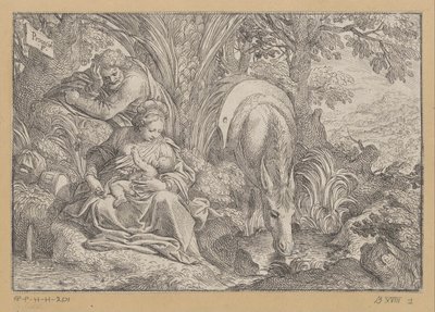 Ruhe auf der Flucht nach Ägypten von Camillo Procaccini