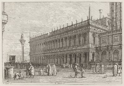 Die Bibliothek. V. (oben links) von Canaletto