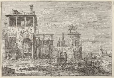 Das Reiterdenkmal, ca. 1735-1746 von Canaletto