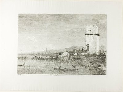 Der Turm von Malghera, aus Vedute von Canaletto