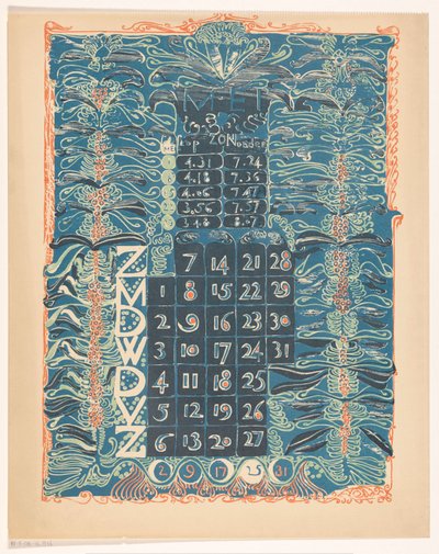 Kalenderblatt Mai 1899 von Carel Adolph Lion Cachet