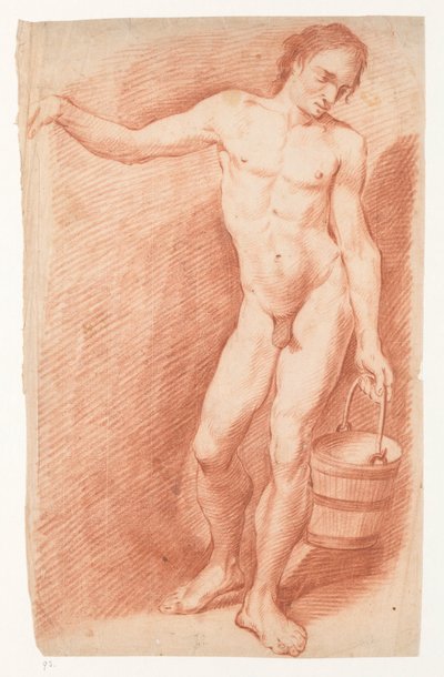 Nackter Mann mit Eimer von Carel Brandes