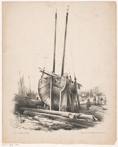 Fischerboot in Reparatur von Carel Christiaan Antony Last