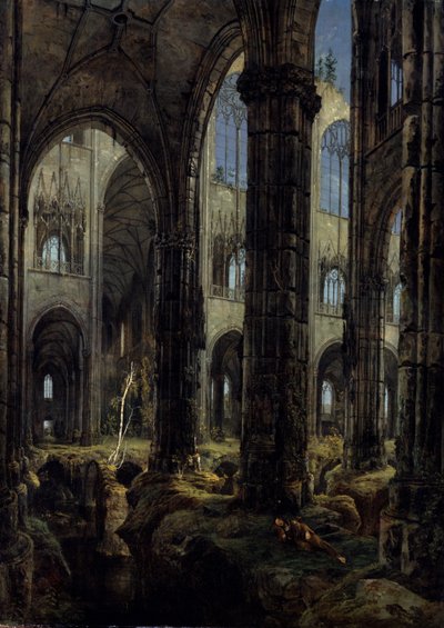 Gotische Kirchenruinen, 1826 von Carl Blechen