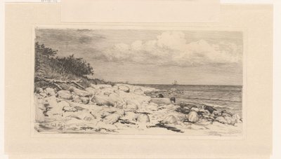 Strand mit Kieseln am Meer von Carl Bloch