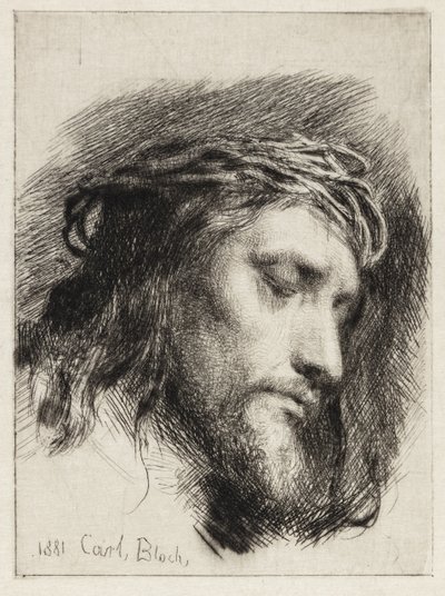 Dornengekröntes Christus-Haupt von Carl Bloch