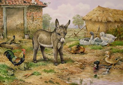 Esel und Hofgeflügel von Carl Donner