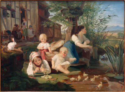 Mutter mit Kindern von Carl Engel von Rabenau