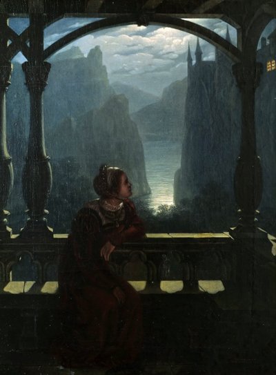 Ritterburg im Mondlicht, 1817 von Carl Friedrich Hampe