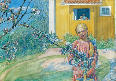Mädchen mit Apfelblüte, 1914 von Carl Larsson