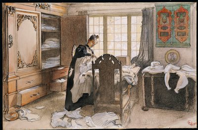 Karin am Wäscheschrank, 1906 von Carl Larsson