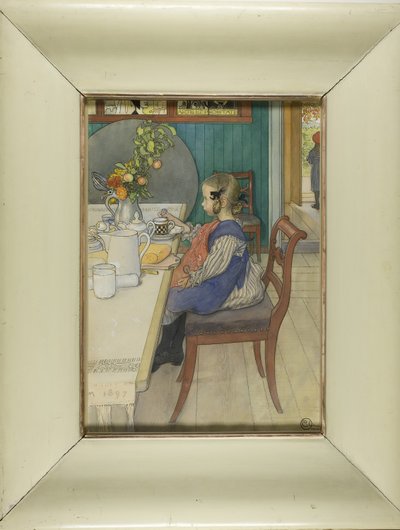 Das traurige Frühstück von Little Lie-A-Bed von Carl Larsson