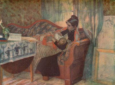 Mutter und Kind, um 1900 von Carl Larsson