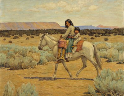 Apache-Mutter und Kinder zu Pferd von Carl Moon