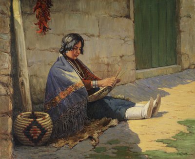 Hopi-Korbmacherin von Carl Moon