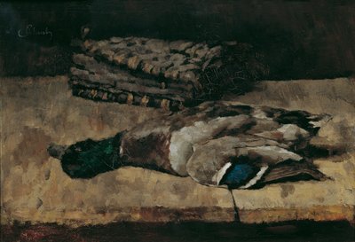 Stillleben mit Wildente und Jagdtasche I von Carl Schuch