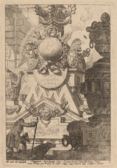 Fantasie einer antiken Trophäe für Augustus von Carl Schütz