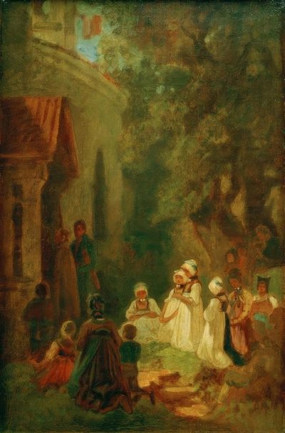 Andacht vor der Waldkapelle von Carl Spitzweg