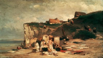 Badende Frauen am Meer bei Dieppe III von Carl Spitzweg