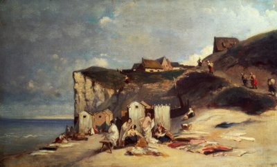 Badende Frauen am Meer bei Dieppe I von Carl Spitzweg