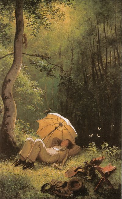 Der Maler auf einer Waldlichtung von Carl Spitzweg