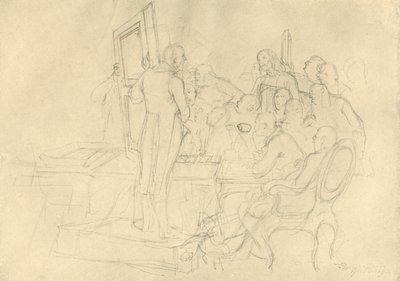 Die Kunstauktion, Mitte bis Ende des 19. Jahrhunderts, ca. 1924 von Carl Spitzweg