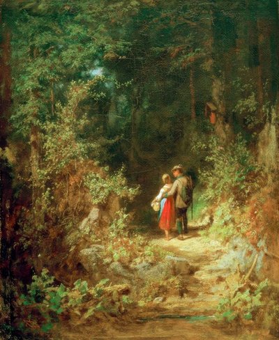 Liebespaar im Walde von Carl Spitzweg