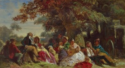 Schauspielergesellschaft im Freien von Carl Spitzweg