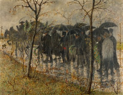 Leichenzug im Regen von Carl Strathmann