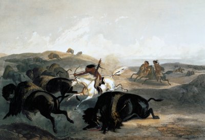 Indianer jagen den Bison von Carl Vogel