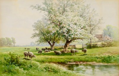 Pastorale Landschaft, spätes 19. - frühes 20. Jahrhundert von Carl Weber